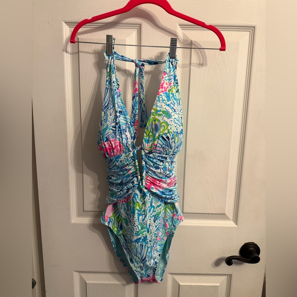 Lilly Pulitzer Sink or Swim one piece Lanai halter swimsuit NWT sz 8